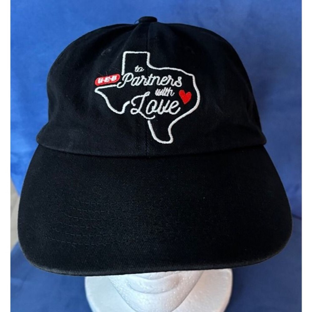 HEB Black employee Hat Baseball Cap To Partners With Love Adjustable